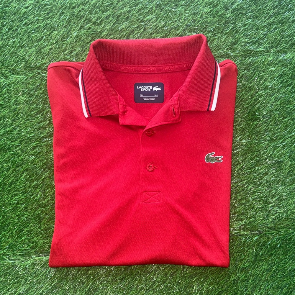 Lacoste Sport red polo shirt, men’s size Medium (FR 4 / US M)